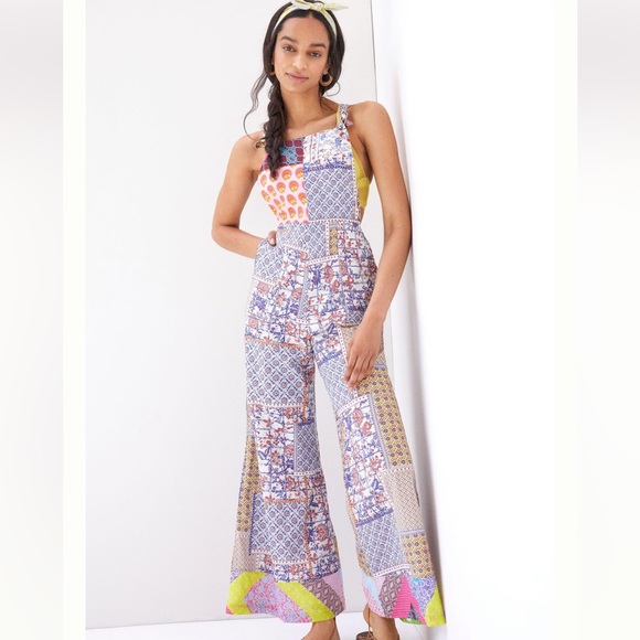 Patchwork Multicolor Jumpsuit Overalls - Picture 1 of 7